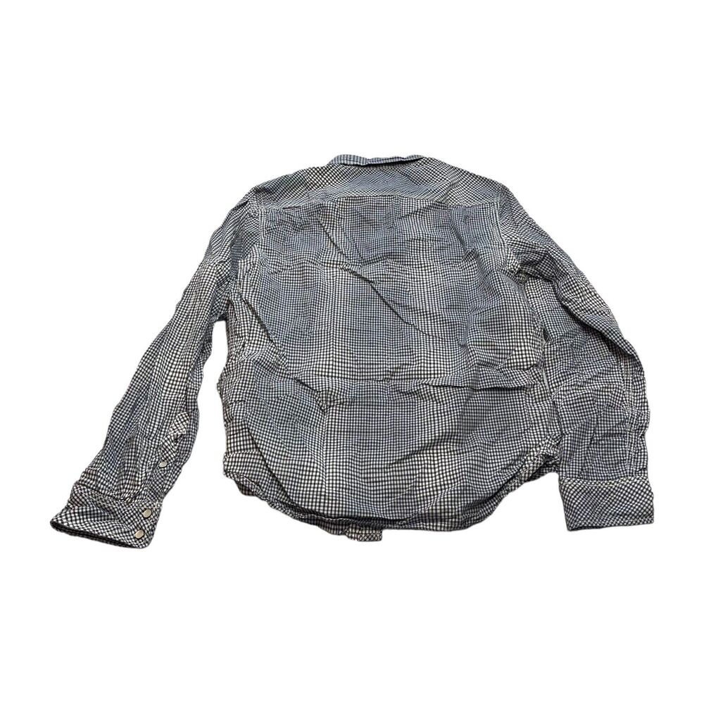 Twenty One Men Western Shirt Men Medium Black White Plaid Long Sleeve Pearl Snap - Picture 3 of 7